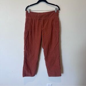 Sundance women’s Corduroy Rust Wide Leg High Waist Cropped Pants Size 10 Boho